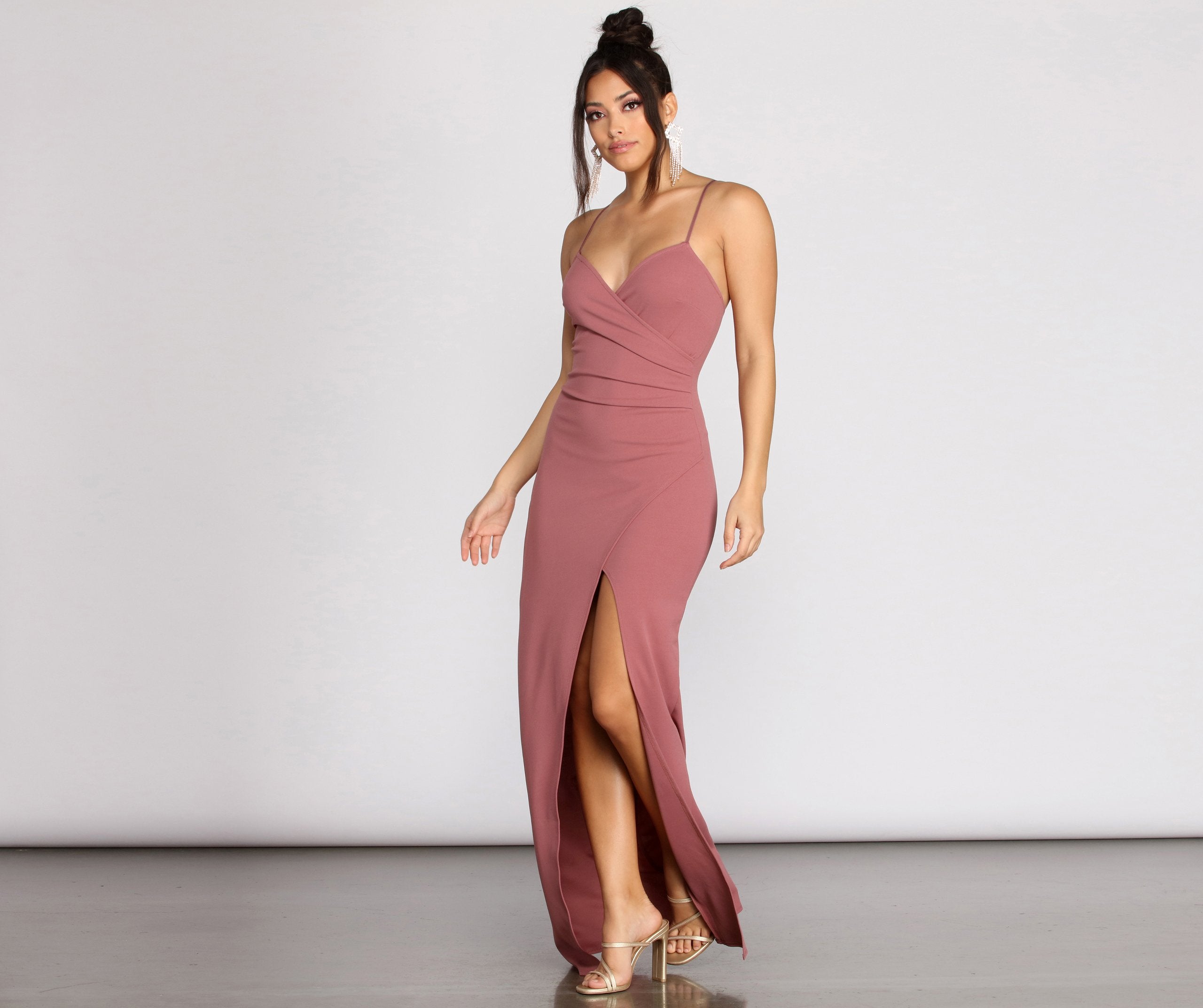 Sasha Formal High Slit Wrap Dress