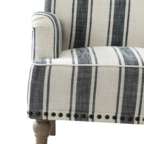 Geltrude Classic Upholstered Striped Armchair With Nailhead Trim Set of 2 by HULALA HOME