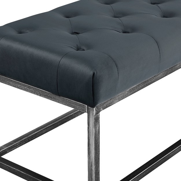 Danes Tufted Bench With Iron Legs Finch