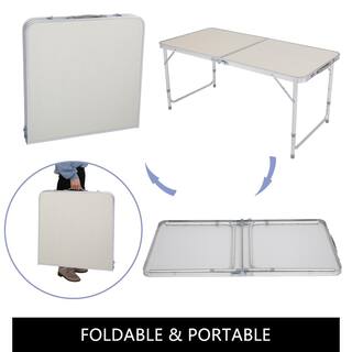 Winado 28 in. H Rectangle Plastic Folding Portable Outdoor Picnic Table 457603070556