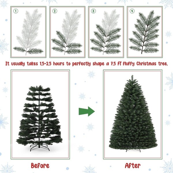 7.5 FT Artificial Foldable Retractable Holiday Christmas Tree