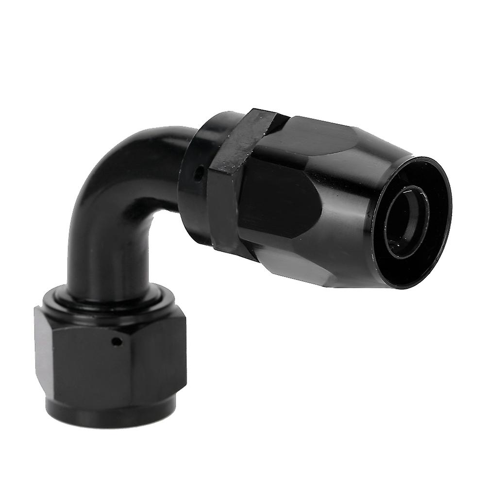 An12-90 Degrees Rotating Oil Gas Fuel Hose End Fitting Tube Adapter Black