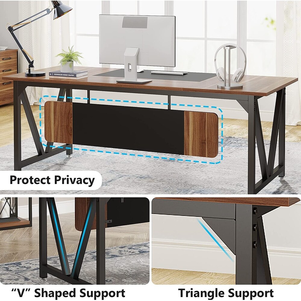 70.8 Inch Computer Desk  Large Executive Office Desk for Home Office