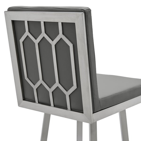 Gem Counter or Bar Stool in Faux Leather and Metal