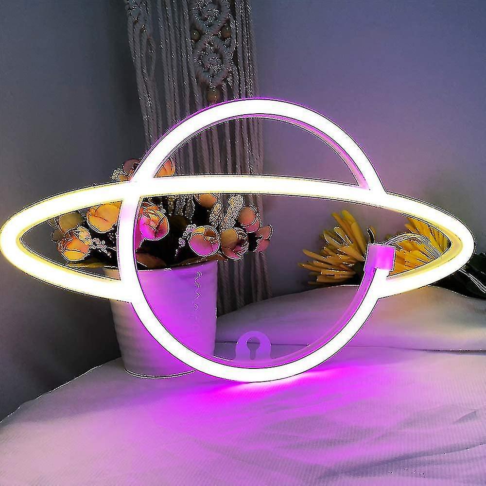 Neon Signs-planet Neon Sign|led Neon Light Neon Wall Signs，pinkblue