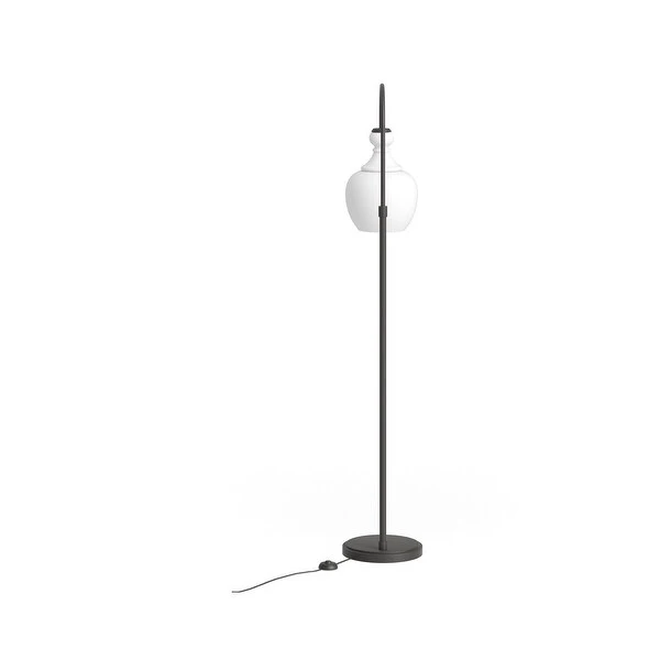 Verona Arc Floor Lamp with White Milk Glass Shade