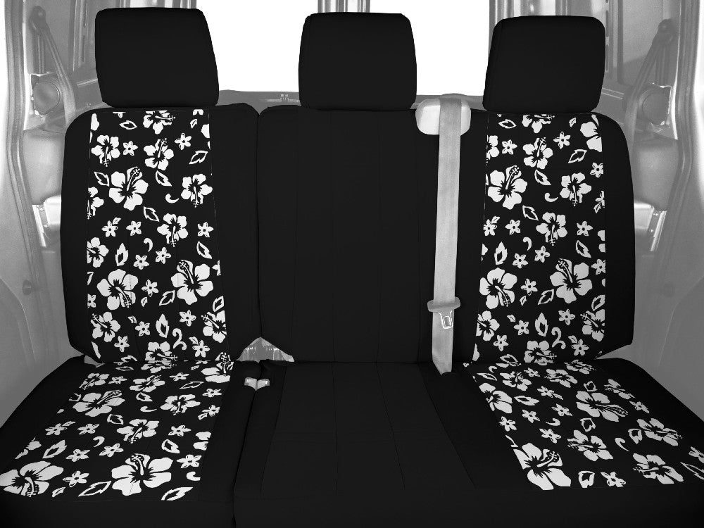 CalTrend Rear 60/40 Split Bench Neo Seat Covers for 2017-2022 Honda CR-V - HD221-31NN Hawaii Black Insert with Black Trim