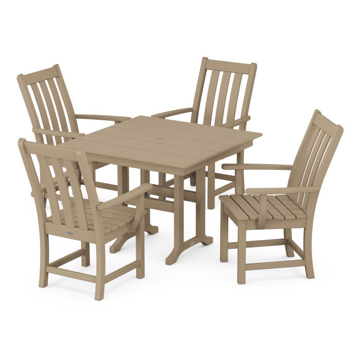 Polywood Vineyard 5-Piece Farmhouse Dining Set in Vintage Finish PWS1166-1-V