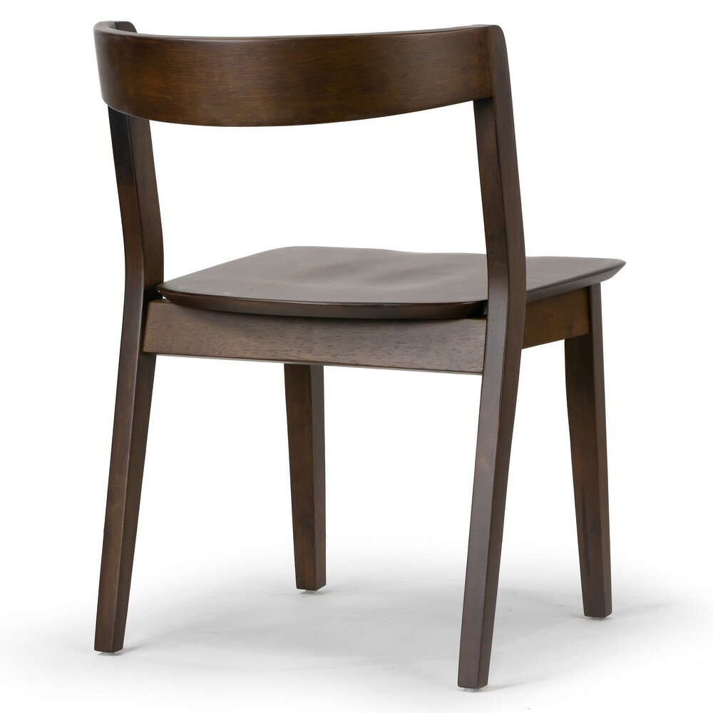 Set of 2 Astor Dark Brown Solid Wood Chair with Curved Back