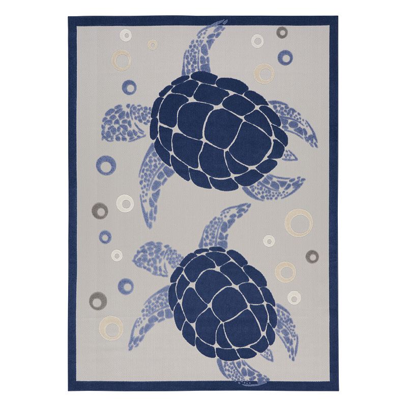 Nourison Aloha Coastal Sea Turtle Outdoor Rug