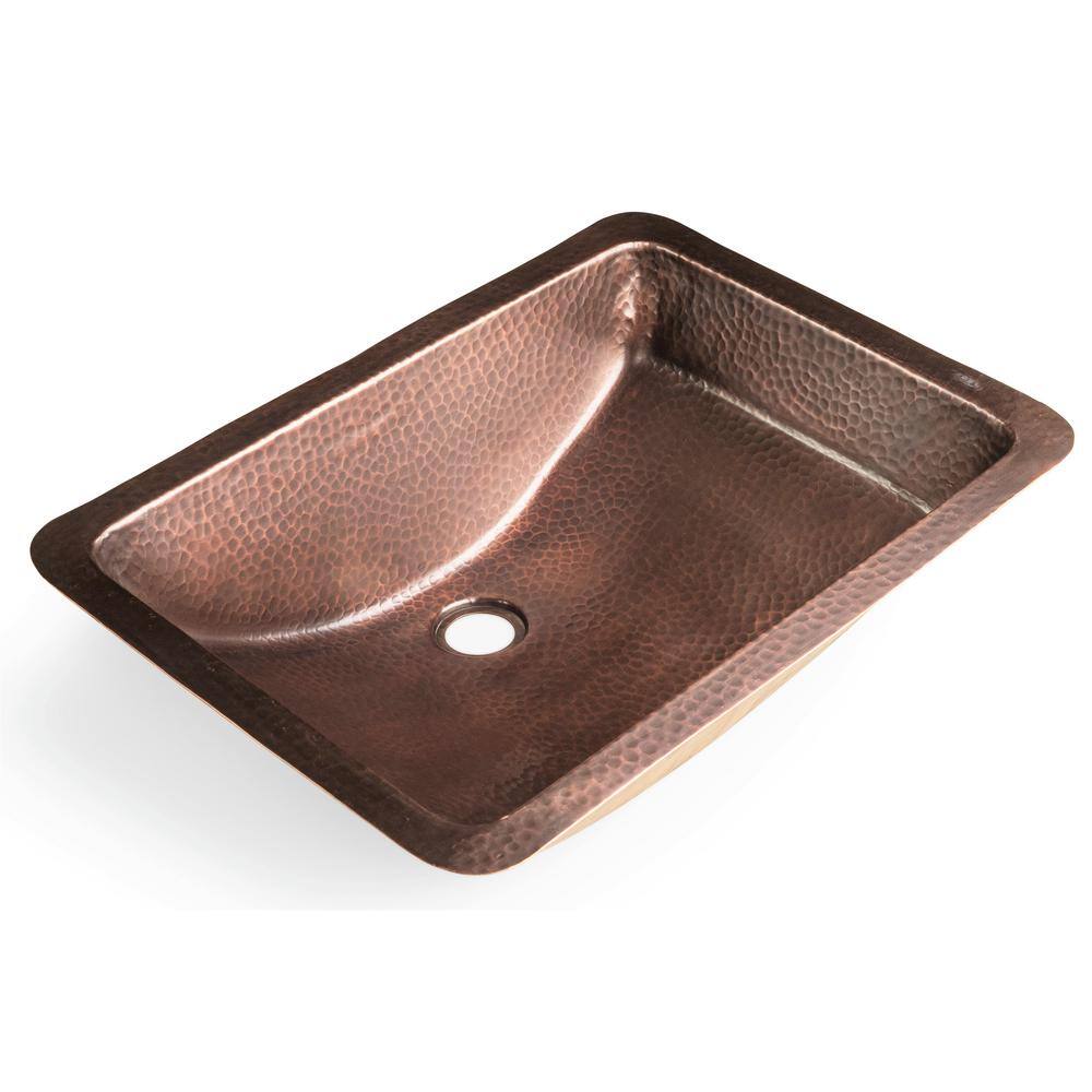 Monarch Abode Monarch Dual Mount Pure Copper Hand Hammered Venetian 21 in. Single Bowl Sink 17095