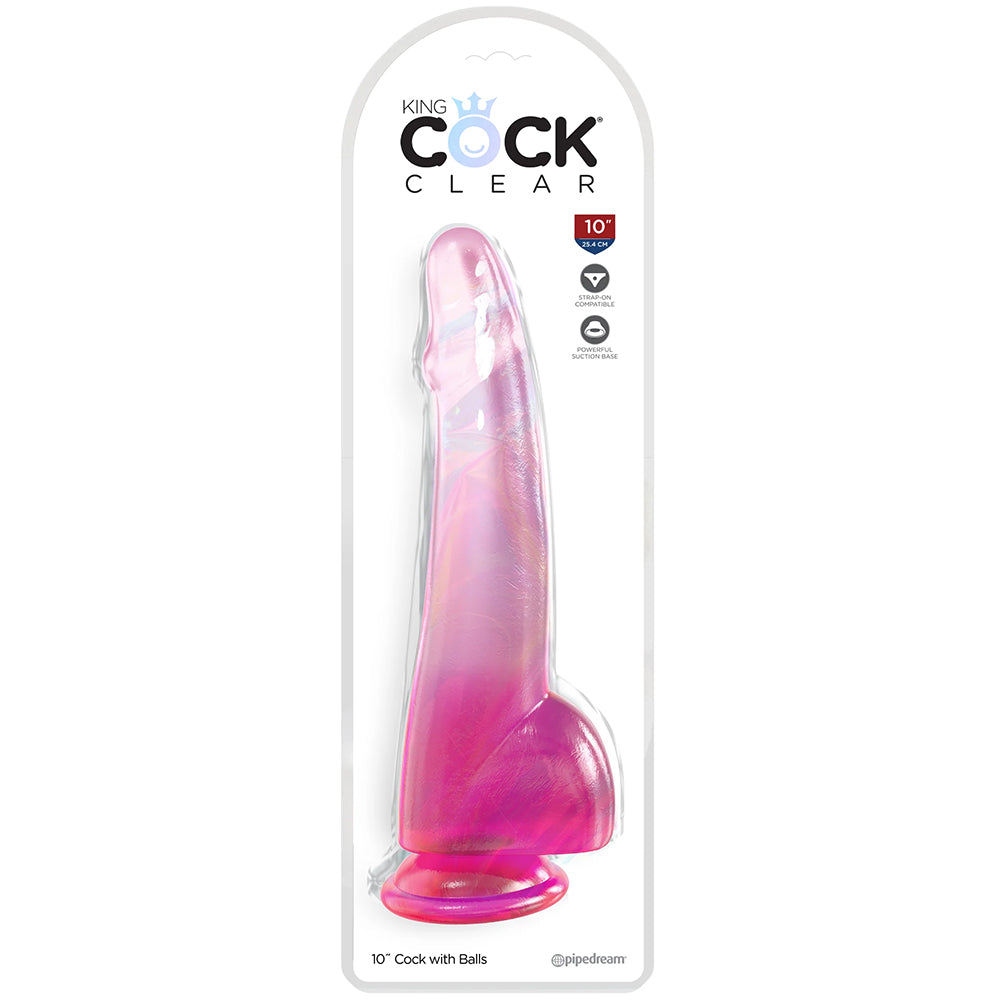 King Cock 10 Inch Smooth Ballsy Dildo in Pink