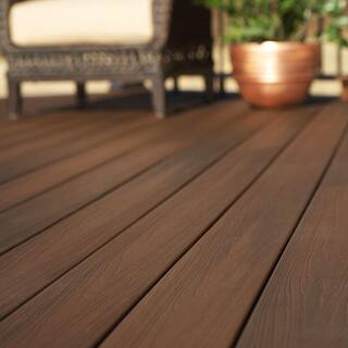 Fiberon ArmorGuard 1516 in. x 5-14 in. x 16 ft. Brazilian Walnut Grooved Edge Capped Composite Decking Board BRDVCG BW 16