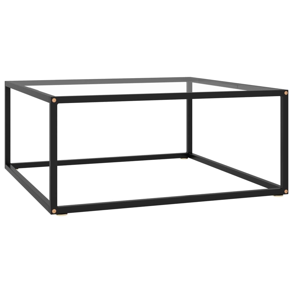 Coffee Table Black with Tempered Glass 31.5