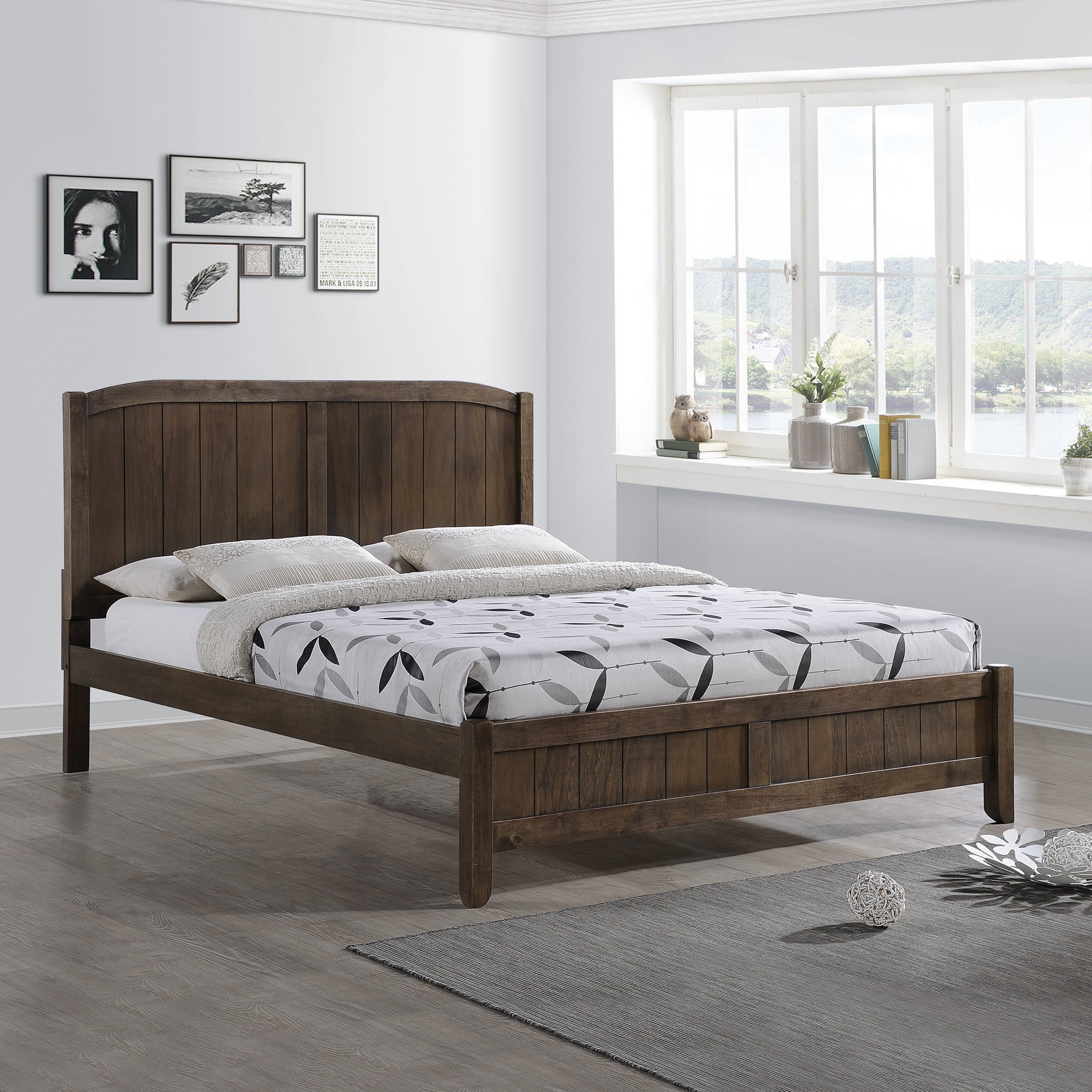 Camille Rustic Wooden Queen Platform Bed