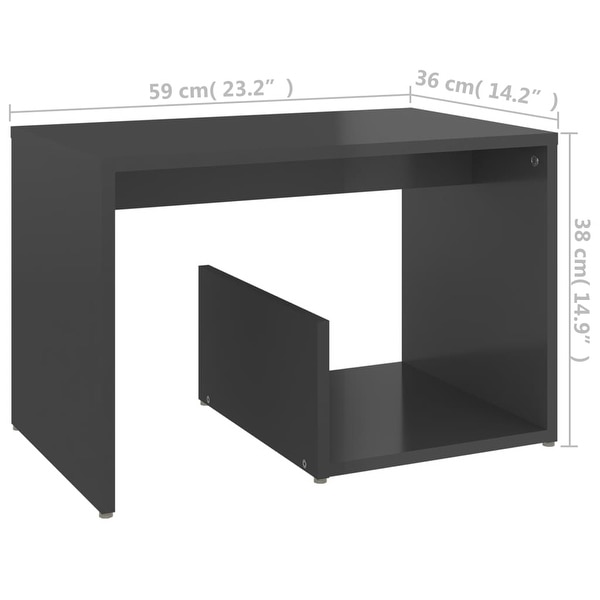 vidaXL Side Table High Gloss Gray 23.2