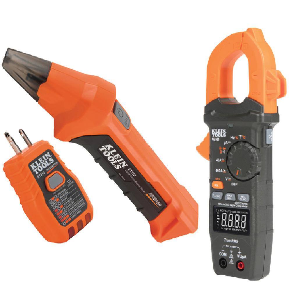 Klein Tools 400 Amp ACDC Digital Clamp Meter and Digital Circuit Breaker Finder Tool Set M2O07105KIT