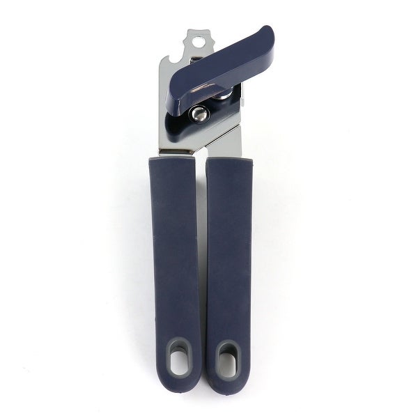 2 Piece Stainless Steel Can Opener and Tongs Set in Navy Blue