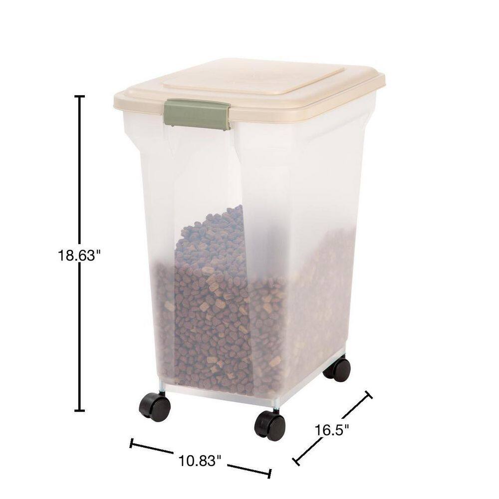 IRIS 55 Qt. Airtight Pet Food Storage in Almond 300662