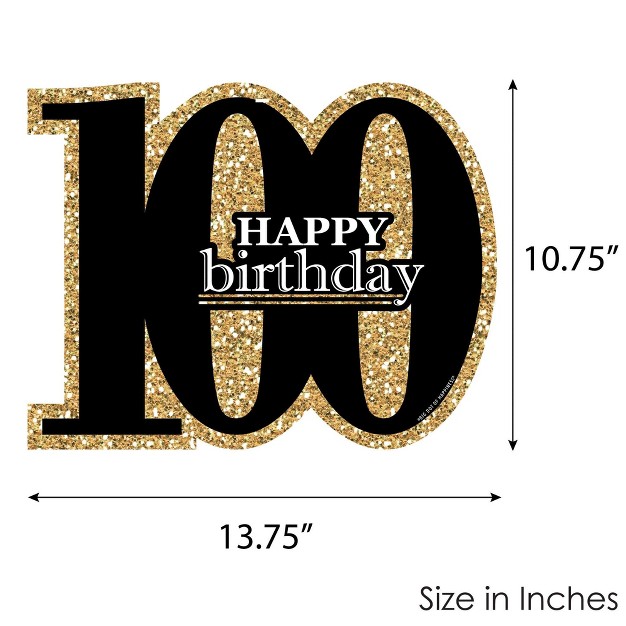 Big Dot Of Happiness Adult 100th Birthday Gold Hanging Porch Birthday Party Outdoor Decorations Front Door Decor 1 Piece Sign