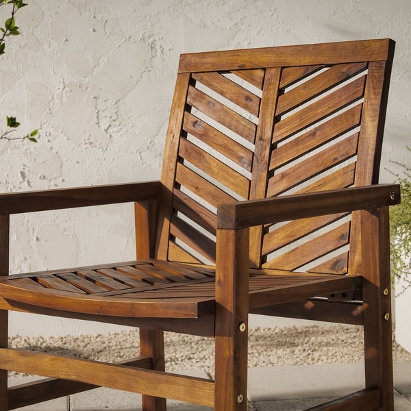 Middlebrook Acacia Wood Chevron Patio Chair (Set of 2)