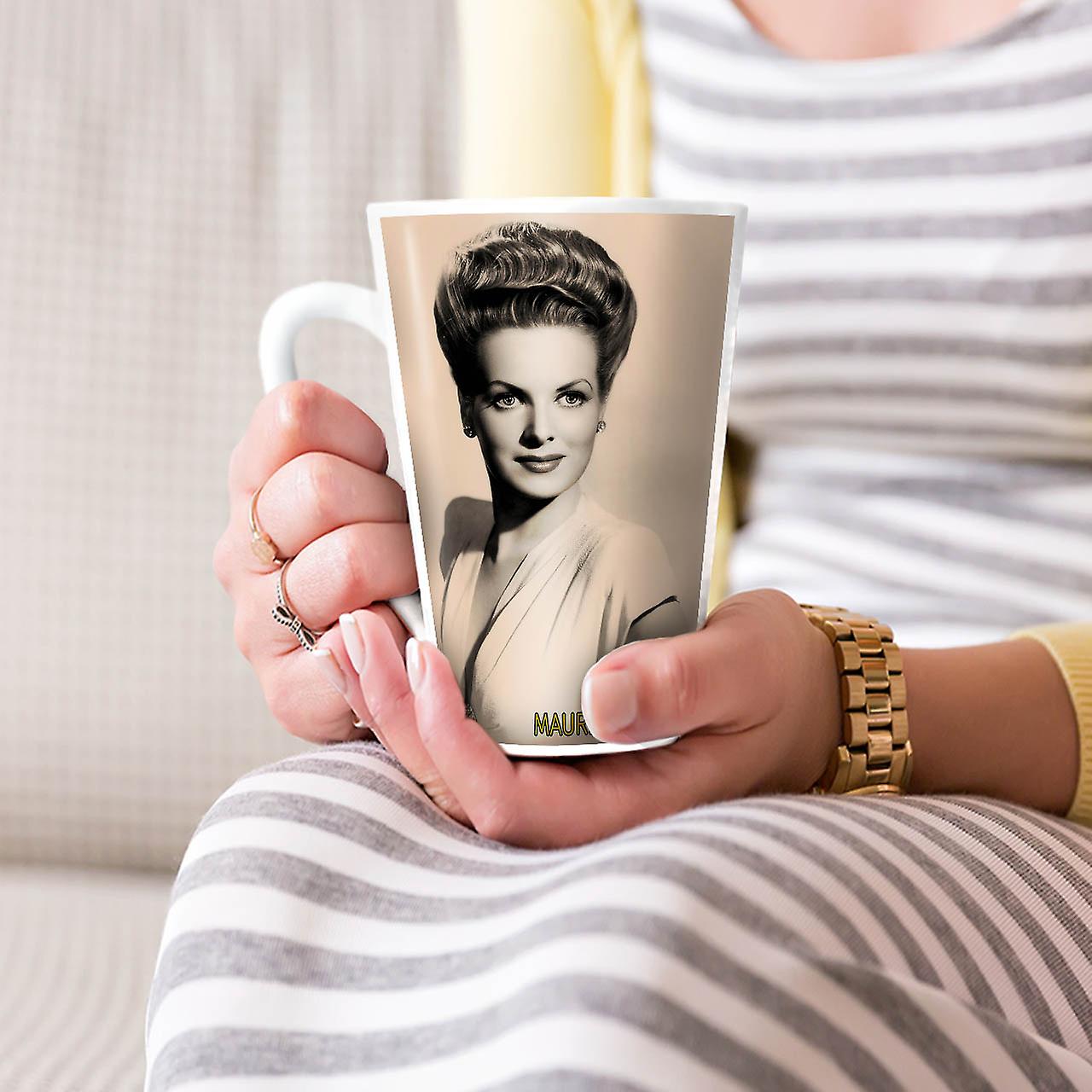 Maureen Ohara Celebrity NEW White Tea Coffee Ceramic Latte Mug 17 oz | Wellcoda