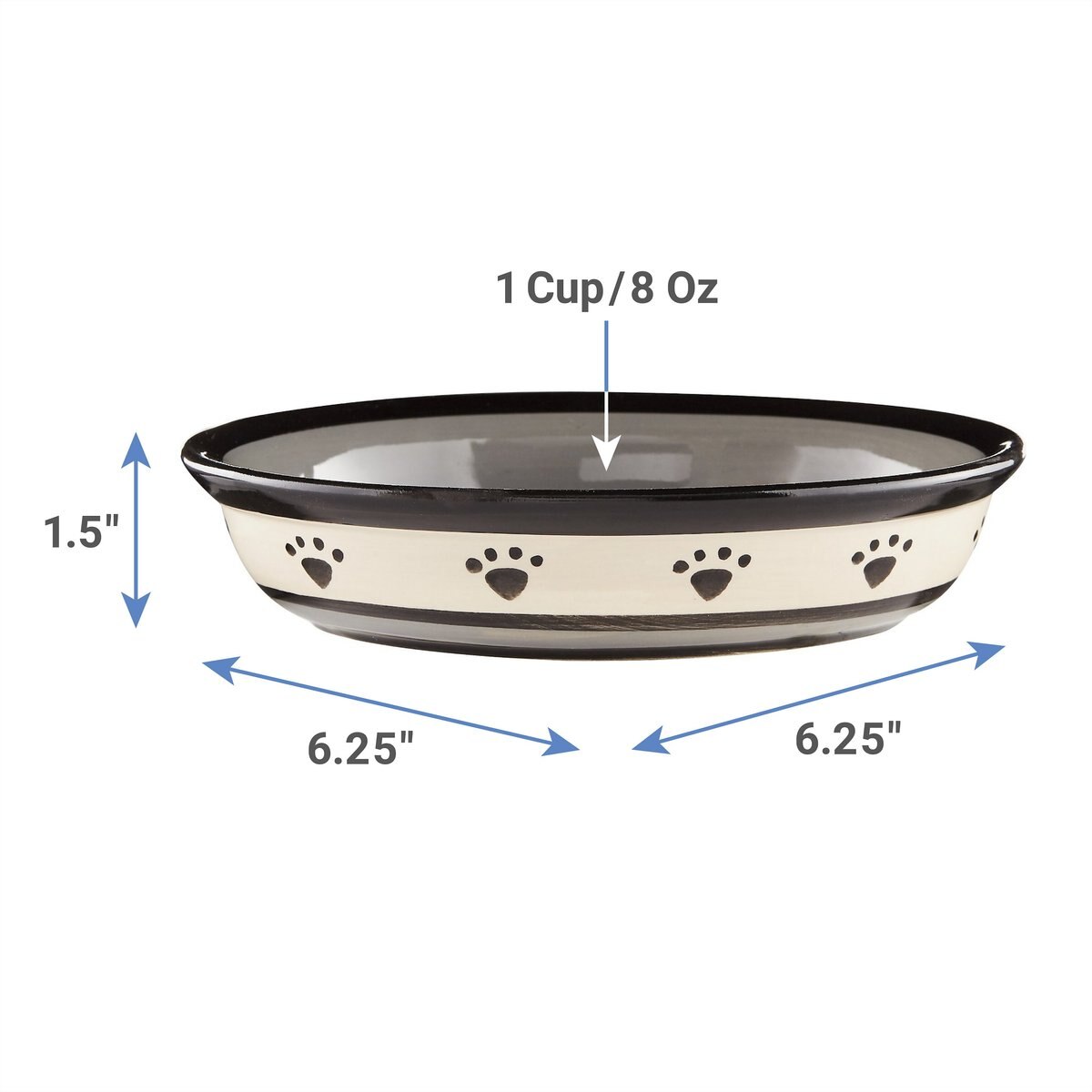 PetRageous Designs Metro Oval Ceramic Dog and Cat Dish