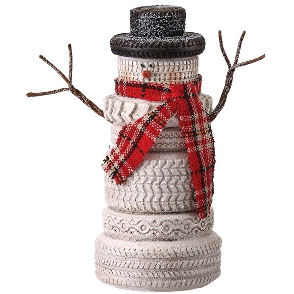 8 Resin Country Tire Stack Snowman