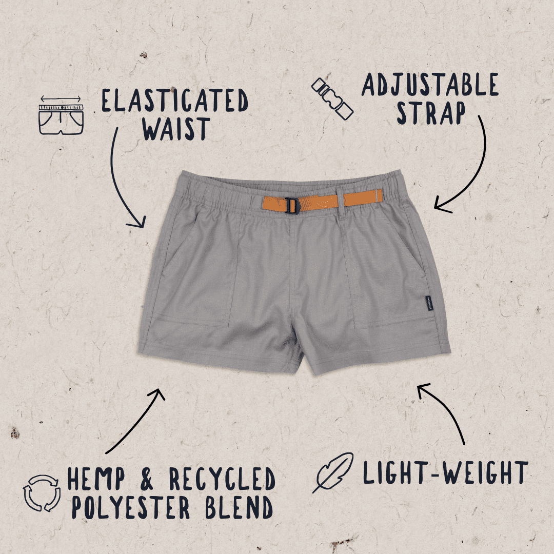 Del Sur Hemp All Purpose Shorts - Frost Gray