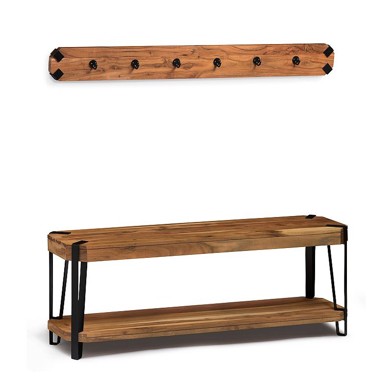 Alaterre Ryegate Bench and Coat Hook 2-piece Set