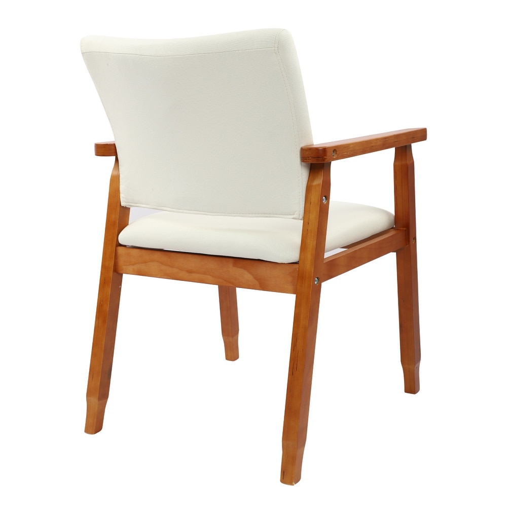 Walnut Upholstered Dining Chair Solid Wood Arm Chair