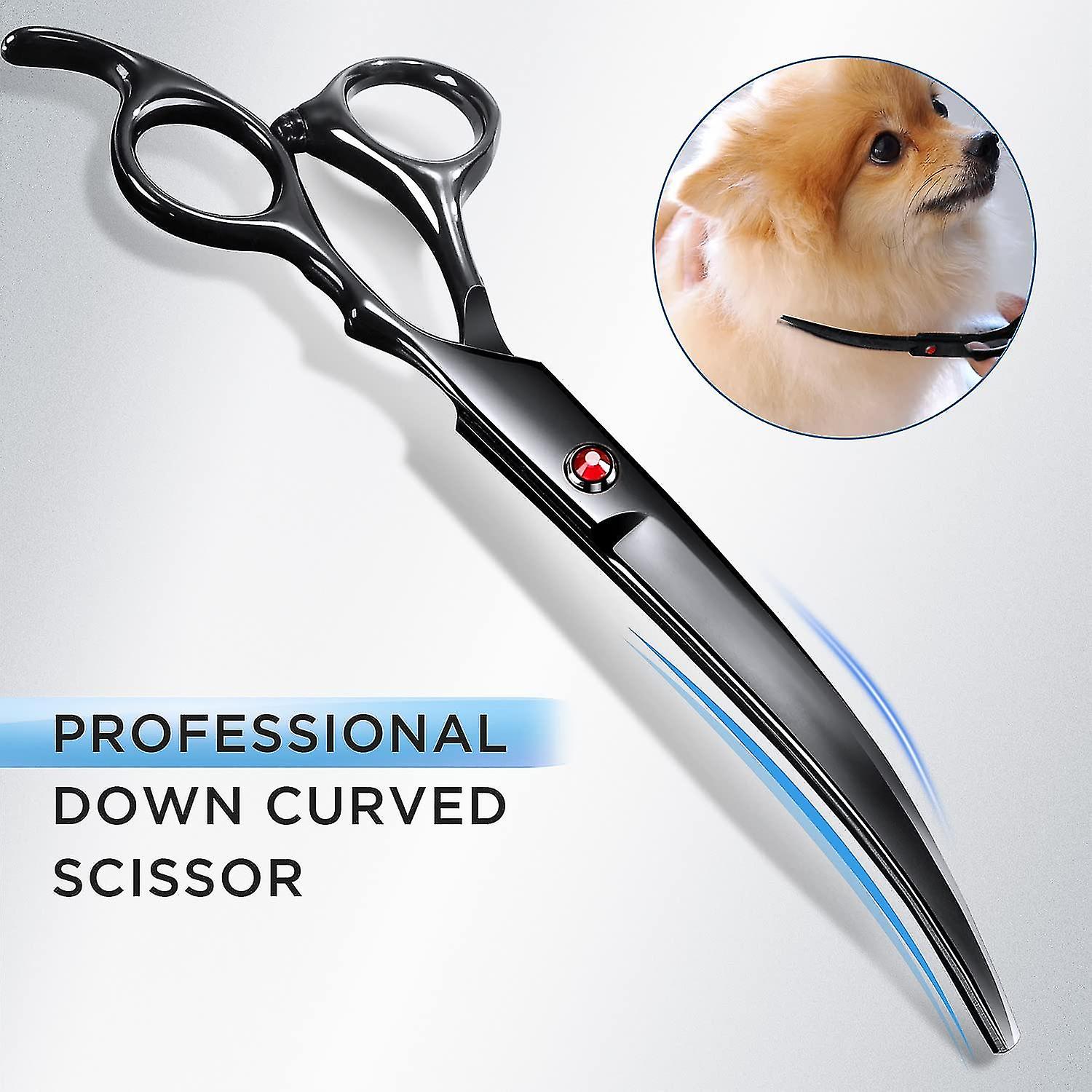 4cr Stainless Steel Safety Round Tip 6 In 1 Dog Grooming Scissors， Heavy Duty Titanium Coated Pets