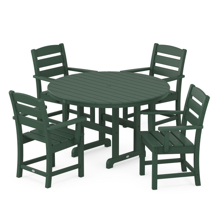 Polywood Lakeside 5-Piece Round Farmhouse Dining Set PWS648-1