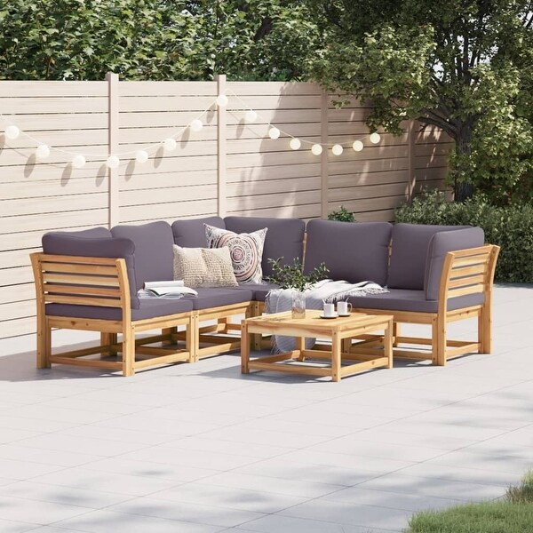 vidaXL Patio Sofa with Cushions 2Seater Outdoor Loveseat Solid Wood Acacia