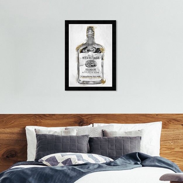 X 19 quot Bourbon Whiskey Night Drinks And Spirits Framed Wall Art Gray black Hatcher And Ethan