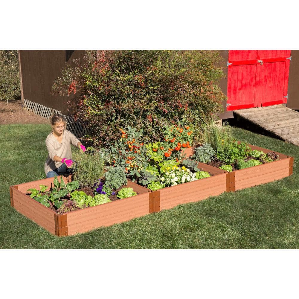 Frame It All 1 in. Profile Classic Sienna 4 ft. x 12 ft. x 11 in. Raised Garden Bed 300001400