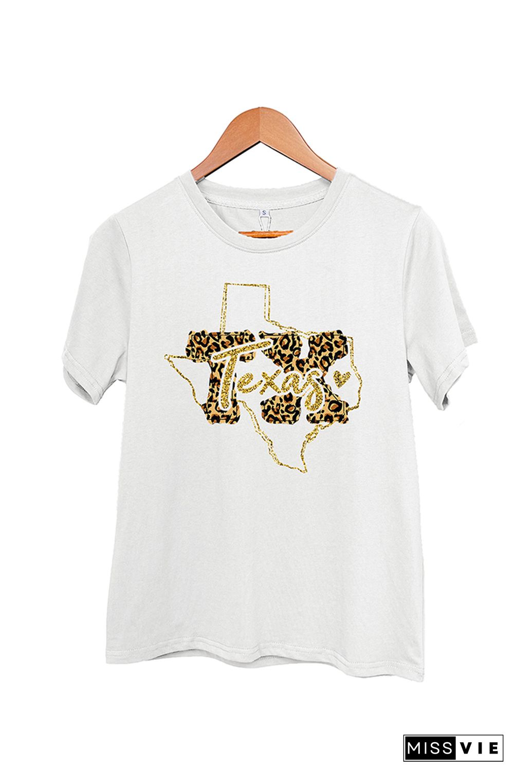 Texas Leopard Print Short Sleeve Graphic Tee Wholesale