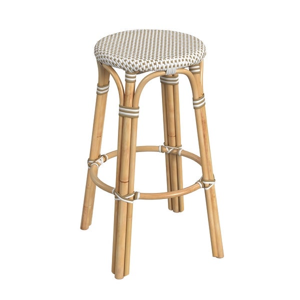 Tobias Rattan Round Bar Stool