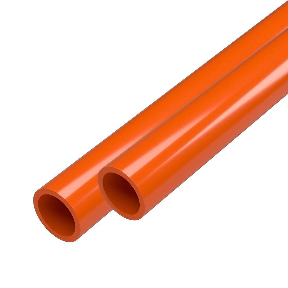 Formufit 12 in. x 5 ft. Furniture Grade Schedule 40 PVC Pipe in Orange (2-Pack) P012FGP-OR-5x2