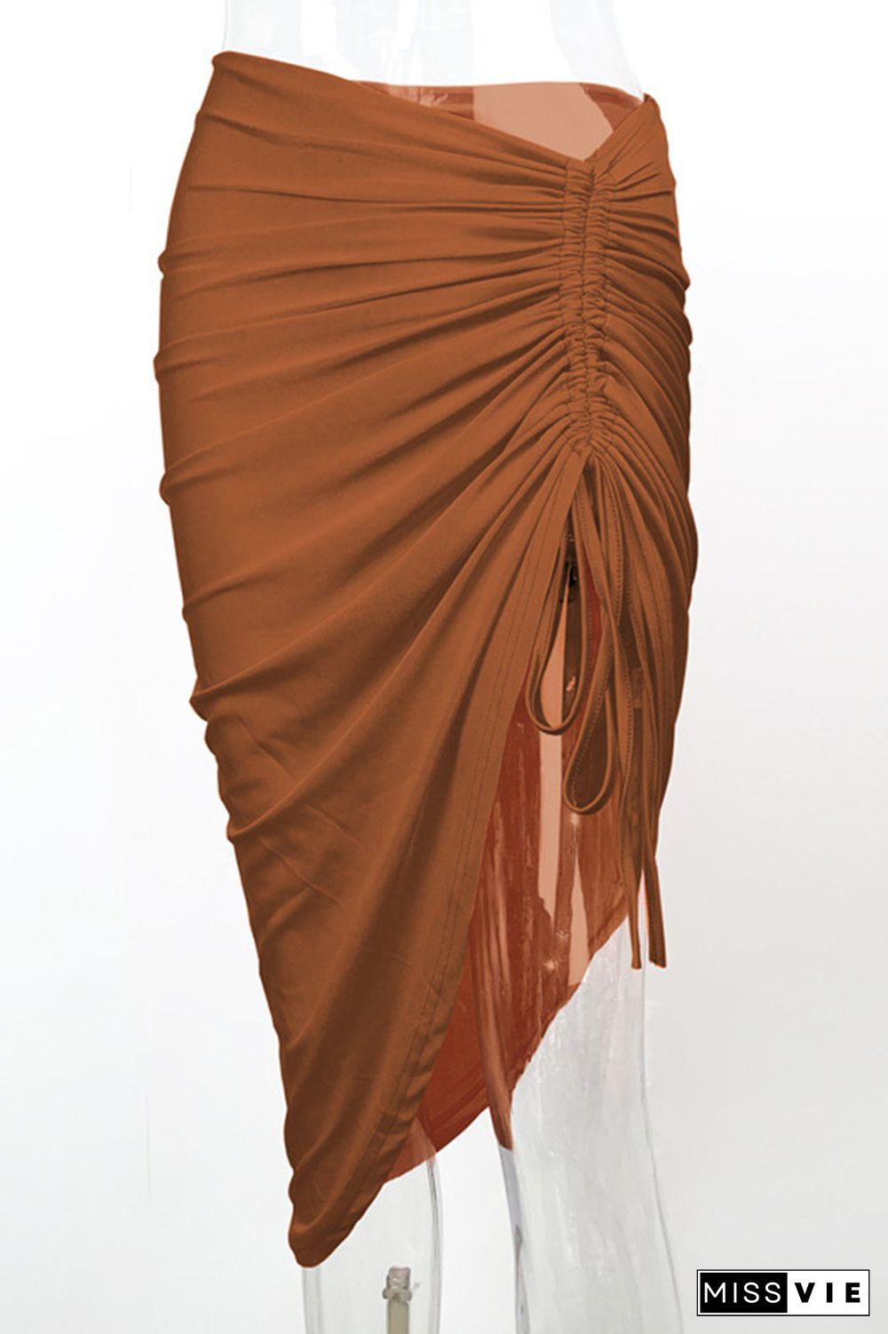 Plain Side Ruched Skirt