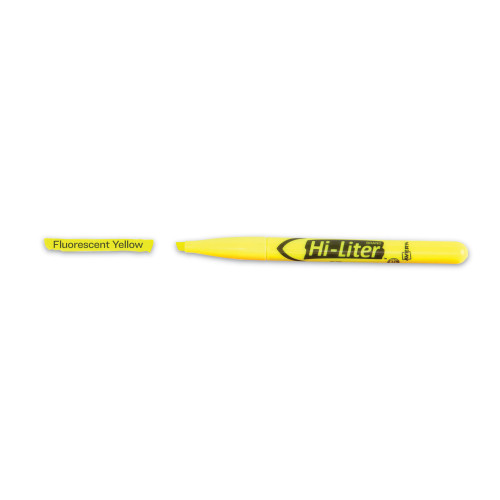 Avery HI-LITER Pen-Style Highlighters， Fluorescent Yellow Ink， Chisel Tip， Yellow/Black Barrel， Dozen (23591)