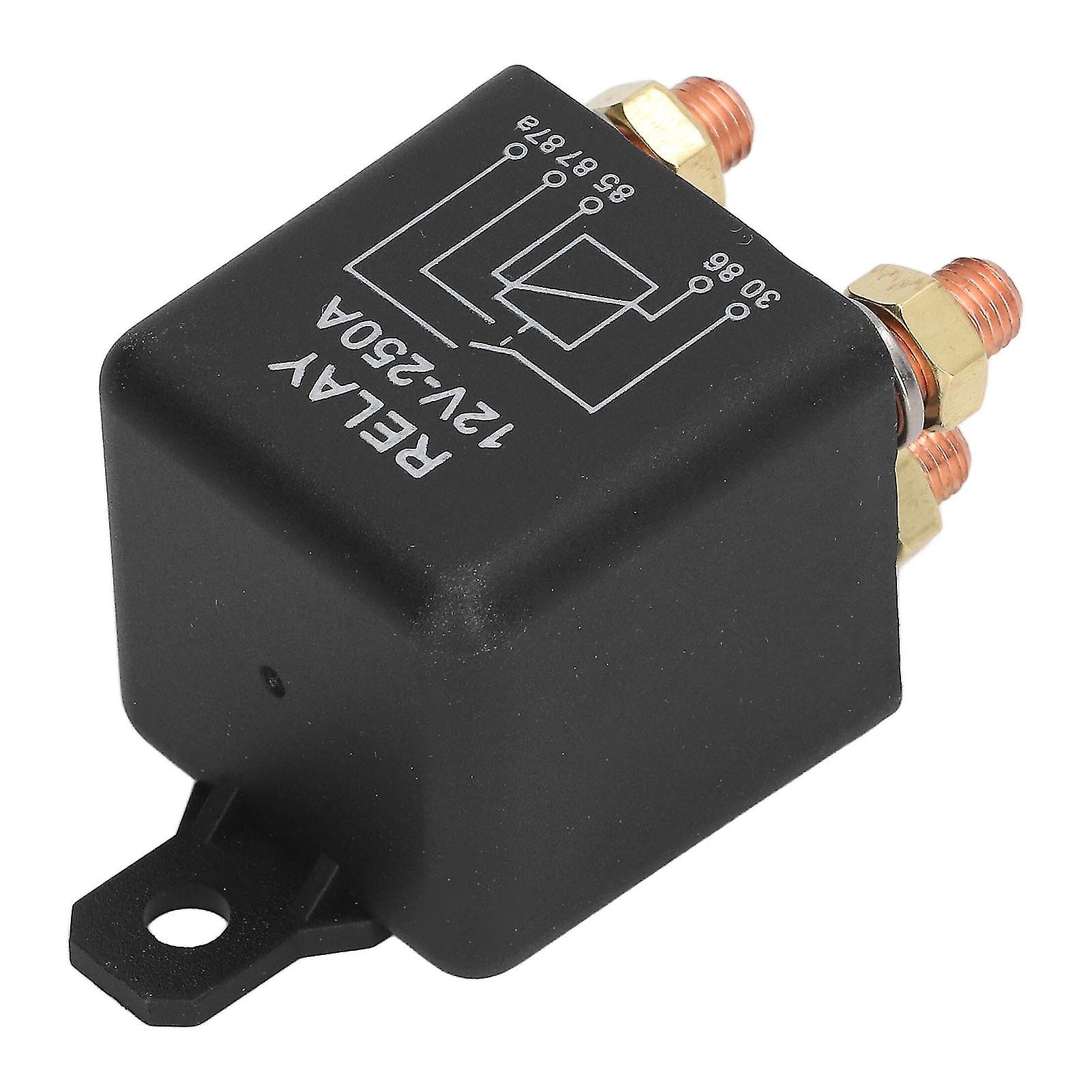 Car Start Relay 5 Pin 250A Stainless Steel Brass Normally Open Auto Start Relay for Lawn Mower DC 12V