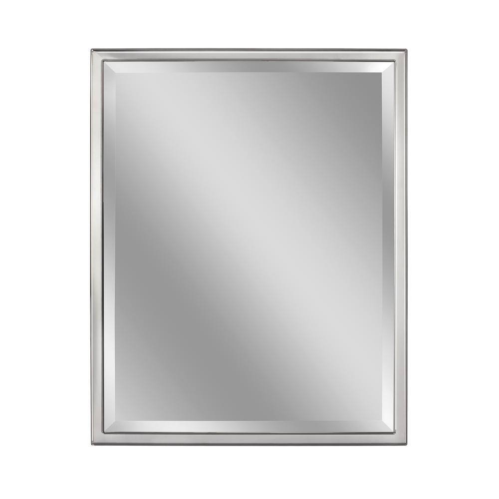 Deco Mirror 30 in. W x 40 in. H Framed Rectangular Beveled Edge Bathroom Vanity Mirror in Chrome 8023