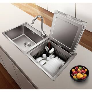 FOTILE 18 in. 2-in-1 In-Sink Right Dishwasher Combo with Waterproof Touchscreen in Stainless Steel SD2F-P3