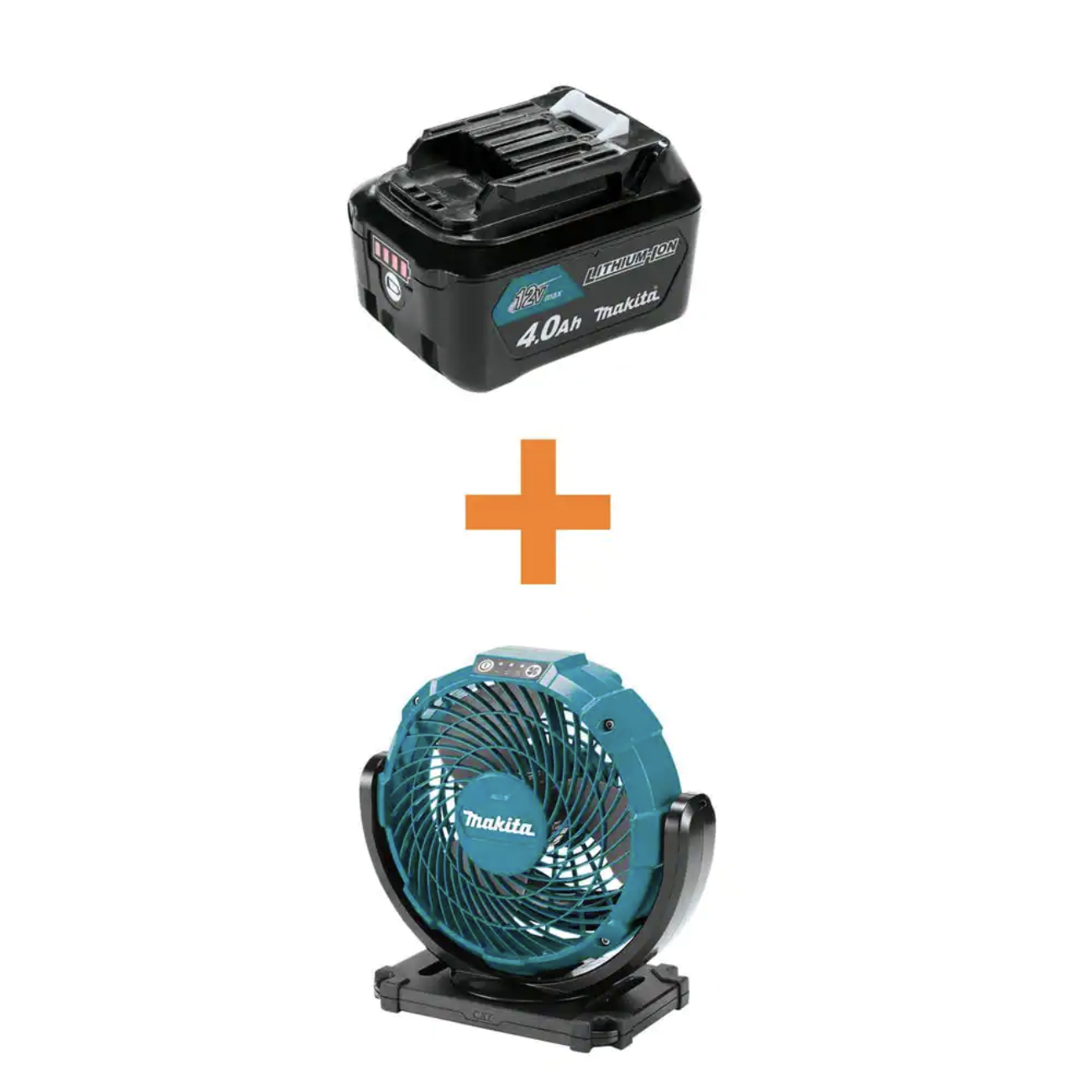 Makita 12V max CXT Lithium-Ion 4.0Ah Battery and 12V max CXT Lithium-Ion Cordless 7-1/8 in. Fan， Tool Only