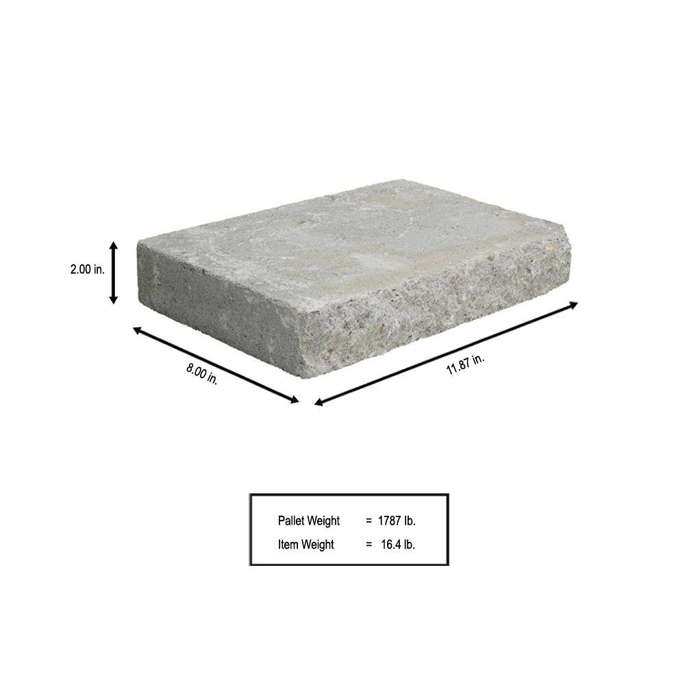 Pavestone 2 in. x 12 in. x 8 in. Pewter Concrete Wall Cap (120 Pieces  118.5 sq. ft.  Pallet) 81419