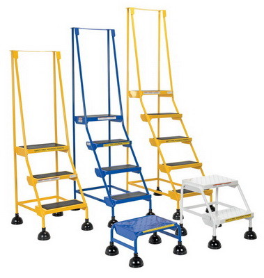 Vestil LAD 5 B spring loaded roll ladder 5 step bl...