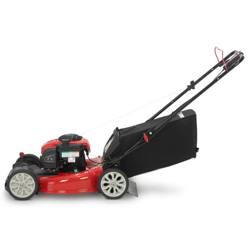 TroyBilt 21 in 140 cc Briggs and Stratton Gas Engine Self Propelled Lawn Mower with Rear Bag and Mulching Kit Included