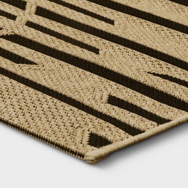 Grace Broken Geometrical Indoor outdoor Rug Black tan