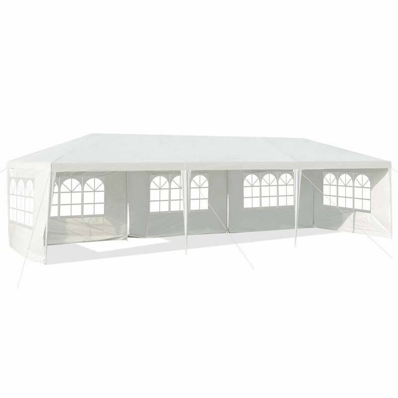 10 x 30 FT Outdoor Gazebo Canopy Tent Party Wedding Event Tent with 5 Removable Sidewalls